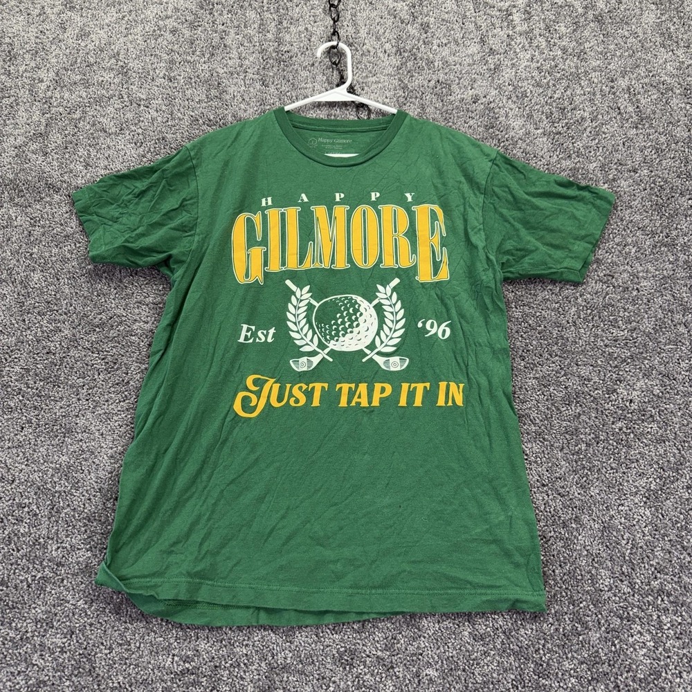 Happy Gilmore Shirt Mens Large Green Just Tap It In Graphic Tee Golf Movie